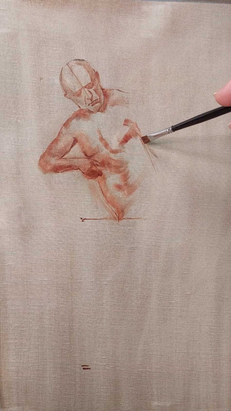 Figurative painting process by Vahid Alipour Asl — stage 1