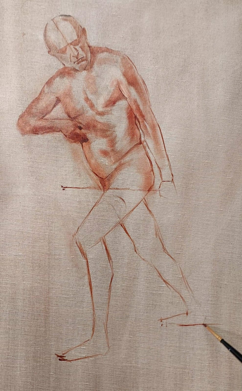 Figurative painting process by Vahid Alipour Asl — stage 2